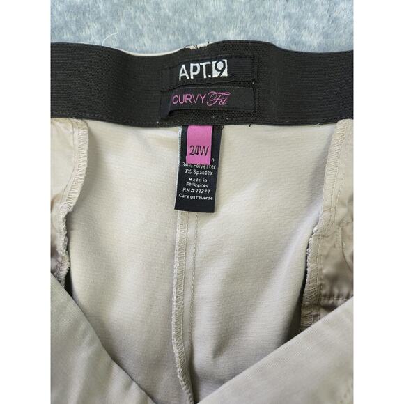 Apt. 9 Capri Pants Womens Sz 24 khaki Straight Leg Curvy Fit - Picture 7 of 10